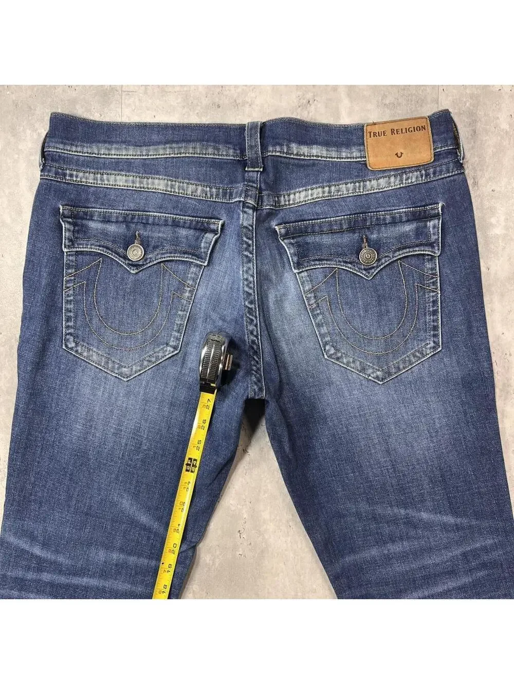 Y2K True Religion Grunge Ricky Relaxed Straight Denim Jeans